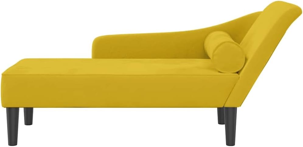 Chaise Longue – Loungesofa – Divan – Loungezetel – Relaxbank – Gele Velvet – Compact Formaat – Zacht Fluweel