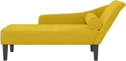 Chaise Longue – Loungesofa – Divan – Loungezetel – Relaxbank – Gele Velvet – Compact Formaat – Zacht Fluweel