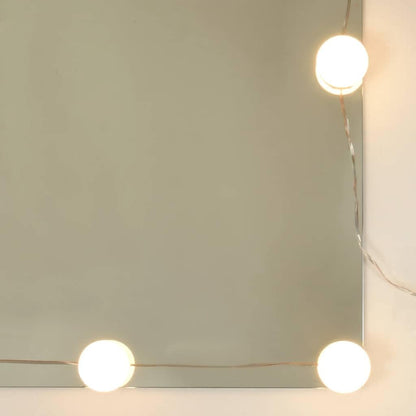 Kaptafel – Make-up Tafel – Wandtafel – Schoonheidstafel – Toilettafel – Zwart – LED-verlichting Rondom Spiegel – Compact 60x40x140 cm