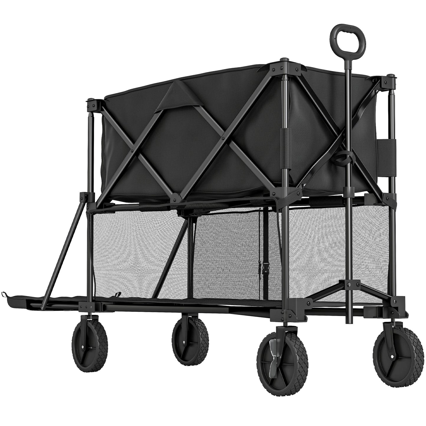 Dubbeldek Transportkar – Trolley – Vervoerswagen – Opvouwbare Kar – Tuinkar – 200 kg Laadvermogen – Waterbestendig 600D Oxford Stof