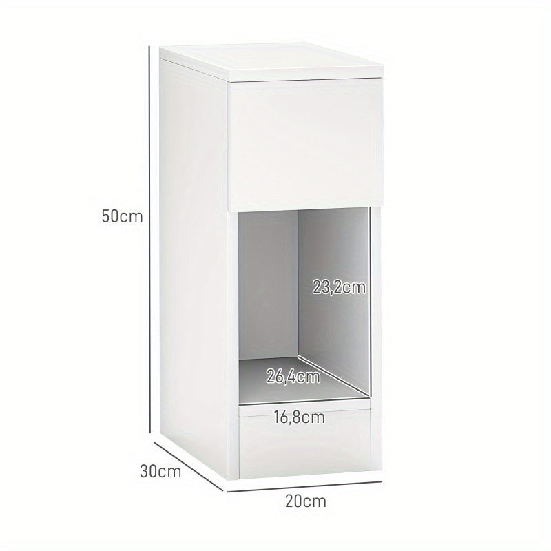 Nachtkastje – Bijzettafel – Nachttafel – Ladekast – Nachtkast – Wit – Compact Design 20x30x50 cm – Spaanplaat Melamine Coating