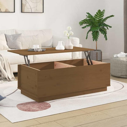 Coffee Table 100X50X35 Cm Solid Pine Wood Honingbruin Practical, Removable, Suitable for All Seasons
