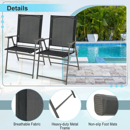 Opvouwbare Stoelen – Tuinstoelen – Balkonstoelen – Campingstoelen – Klapstoelen – Hoge Rugleuning – Antislip Voetjes – Lichtgewicht Metaalframe
