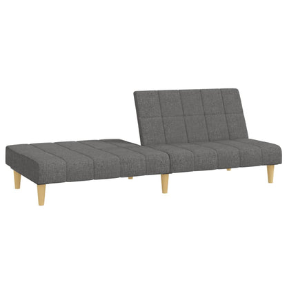 Slaapbank – Bedbank – Logeerbank – Vouwbank – 2-Zitsbank – Lichtgrijs – Verstelbare Rugleuningen – Metalen Frame