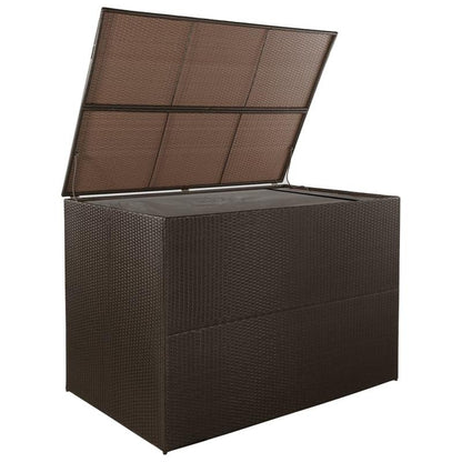 Opbergbak Tuin – Tuinkist – Buitenbox – Tuinbox – Balkonbox – Bruin Geweven Kunststof – 150x100x100 cm – Rits Sluiting