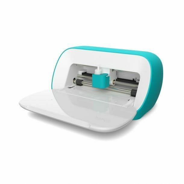 Snijmachine Wit en Turquoise – Snijplotter, Hobbyplotter, Stickermachine, Knutselmachine – Snijden zonder snijmat mogelijk – Inclusief 6 gereedschappen