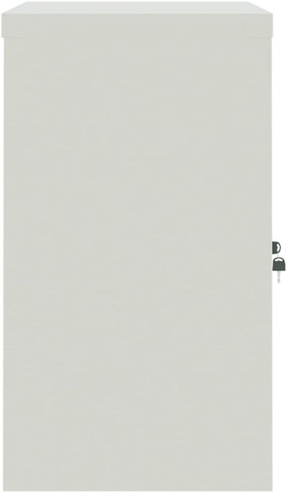 Gecheer Filing cabinet, office cabinet, locker cabinet with 2 doors, office, workplace, metal storage cabinet, light grey, 90x40x70cm, steel - QUORE