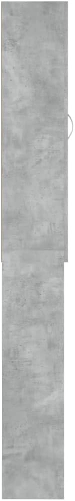 Wasmachinekast – Opbergkast – Badkamerkast – Wasruimte Meubel – Betongrijs – 64x25,5x190 cm – Stevig Spaanplaat – Strak Industrieel Design