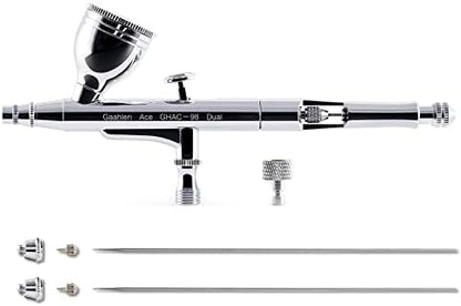 Gaahleri Airbrush Kit, Airbrush Gun met Dual-Action, Gravity Fluid Cup 1/4 Oz, Air Brush Kit, Naaldsets 0,38 & 0,5 mm cutaway handvat, universeel voor make-up model kleuren schilderen nail art taart