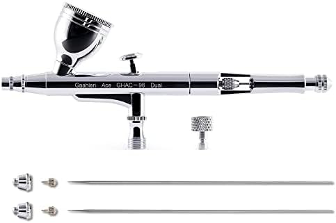 Gaahleri Airbrush Kit, Airbrush Gun met Dual-Action, Gravity Fluid Cup 1/4 Oz, Air Brush Kit, Naaldsets 0,38 & 0,5 mm cutaway handvat, universeel voor make-up model kleuren schilderen nail art taart