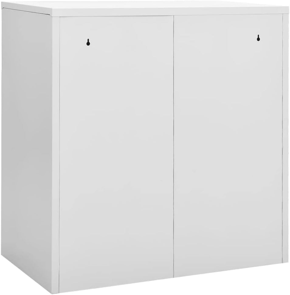 Steel Locker Cabinet Light Grey 90x45x92.5cm Metal Office Storage Cabinet - QUORE