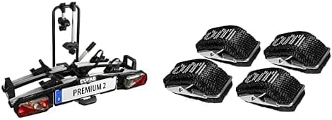 EUFAB 11521 Premium ll Fietsendrager voor trekhaak, geschikt voor e-bikes.,zwart & Eufab fietsendrager spanbanden 12027