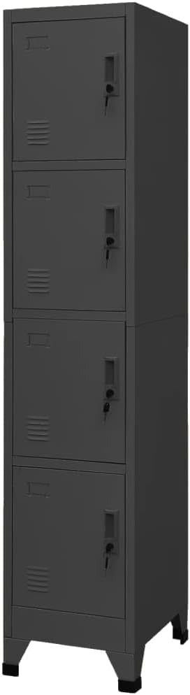 vidaXL Locker cabinet 38x45x180 cm steel anthracite colored - QUORE