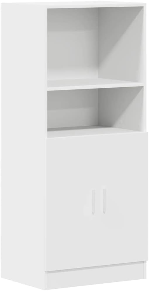 vidaXL Kitchen Cabinet, White, 57 x 41.5 x 131.5 cm, Wood, Cabinet, Kitchen Unit, Side Cabinet, Pantry, Tableware, Dresser, Chest of Drawers - QUORE