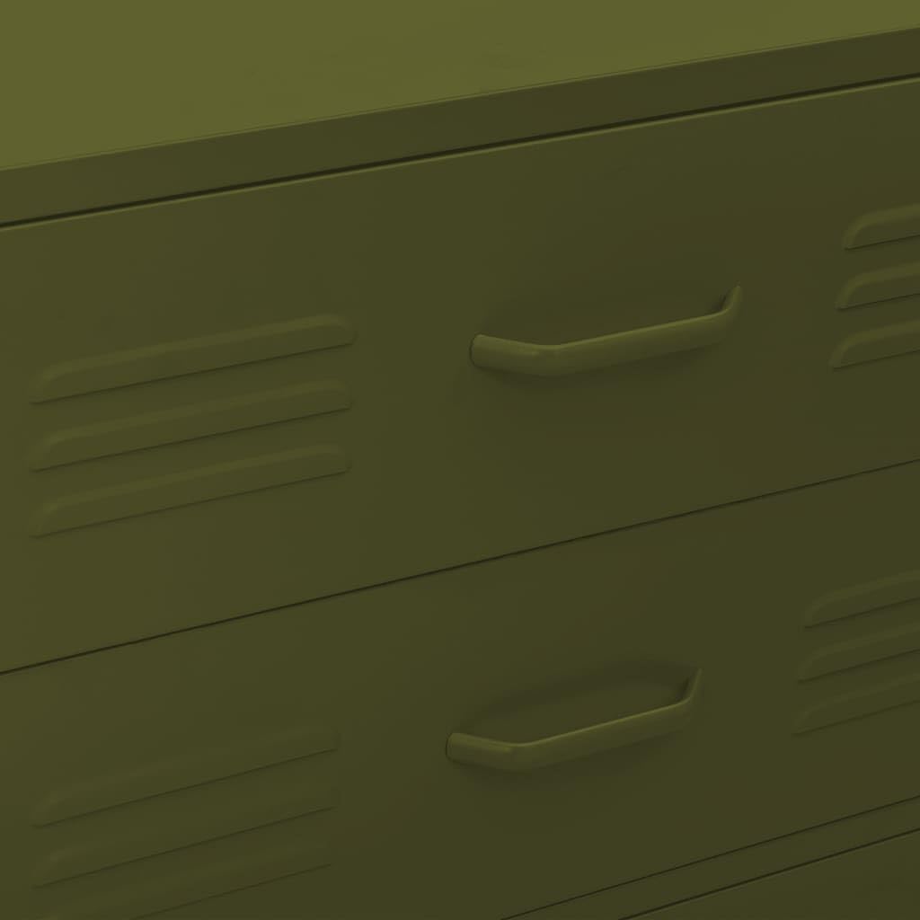 vidaXL Chest of drawers 80x35x101.6 cm steel olive green, chest of drawers, drawer cabinet, side cupboards, drawer cabinets, side cabinets, cupboards, cupboards, cupboards, cupboards