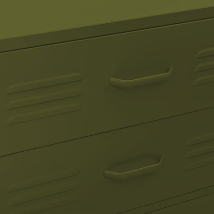 vidaXL Chest of drawers 80x35x101.6 cm steel olive green, chest of drawers, drawer cabinet, side cupboards, drawer cabinets, side cabinets, cupboards, cupboards, cupboards, cupboards
