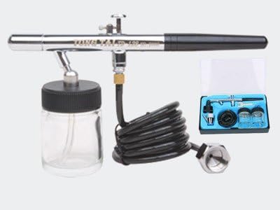 Airbrush compressorset beginner AS196 met 1 airbrushpistool en uitgebreide toebehoren