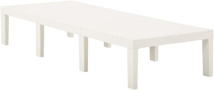 Ligbed – Zonnebed – Ligstoel – Lounger – Tuinbed – Kunststof – Wit – Verstelbare Rugleuning – Lichtgewicht Design