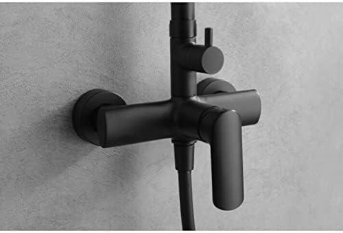 Douche Set – Doucheset – Douchepaneel – Regendouche – Handdouche – Verstelbare Doucherail 95-132 cm – Mat Zwart Anti-Kalk Regendouchekop 20 cm
