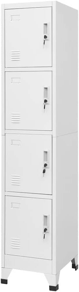 vidaXL Locker Cabinet with 4 Compartments Locker Metal Cabinet Cabinets Storage - QUORE
