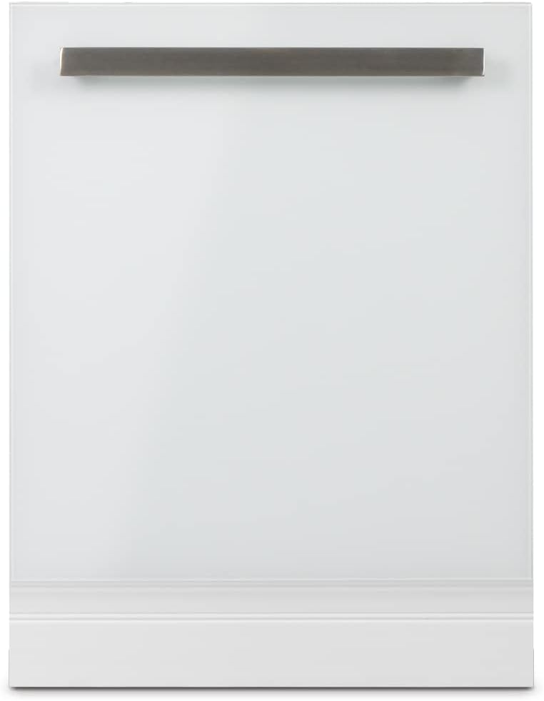 UNIVERSALBLUE White glass dishwasher, semi-black, 60 cm, 5 washing programs, 12 services