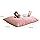 MAXYOYO Enorme zitzak-bed, vierkante zitzakstoel, grote bank met pluche hoes en pluizige vulling voor volwassenen, koppels, gasten (roze, 135 x 190 cm)