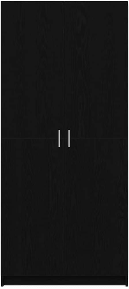 Kledingkast – Garderobekast – Opbergkast – Kledingopslag – Linnenkast – Modern Design – Zwart Eikenhout – 80 x 50,5 x 180 cm – Duurzaam Geprefabriceerd Hout – Ruime Indeling Met Deuren
