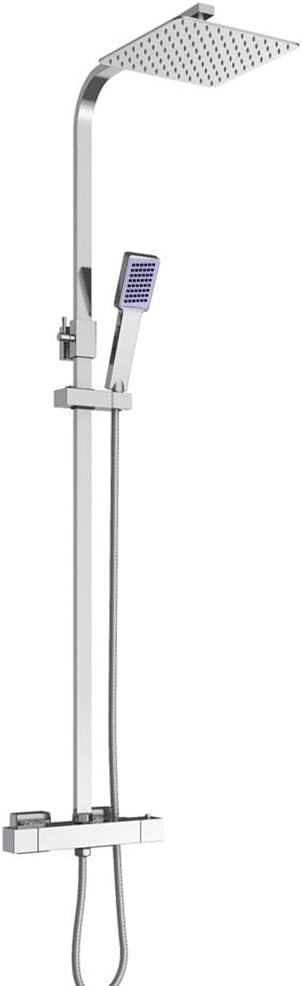 Thermostatisch Regendouche Systeem – Douchekolom – Regendouche – Douche Set – Douchekraan – Roestvrijstalen Regendouche 40x40 cm – Hoogte Verstelbaar – Veiligheidsslot 38°C