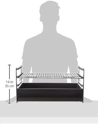 Sauvic 02728-Grill lade met grillrooster van roestvrij staal 60 x 40 cm, zwart, 60,00 x 40,00 x 29,00 cm