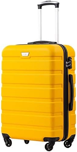 COOLIFE Reiskoffer hardshell koffer Grote Inchecken Koffer Bagage Lichtgewicht Reiskoffer Handbagage Koffer incl. TSA-slot trolley bagage rolkoffer 4 wielen ABS harde schaal (Geel, 77cm-93L)