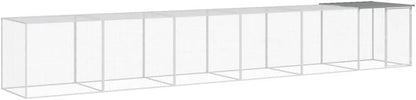 Kippenhok – Kippenren – Dierenverblijf – Pluimveehok – Buitenverblijf – Gegalvaniseerd Staal – Beschermend Dak – 103x98x90 cm – Lichtgrijs