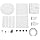 Bookcase, 4 Levels, 16 Compartments, Rotatable, Freestanding, Book Holder with Universal Wheels for Storing a Large Number of Books, Magazines, Craft Decorations, CDs, Etc. (White) - QUORE