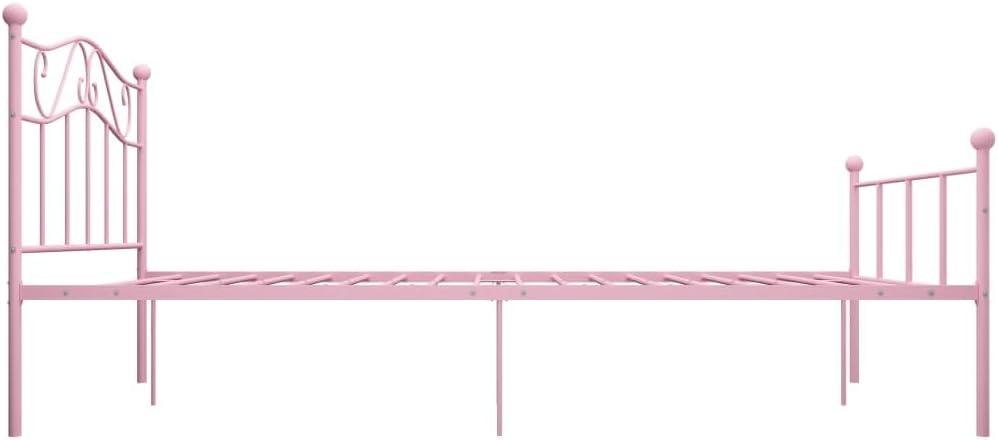 vidaXL Bedframe metaal roze 160x200 cm