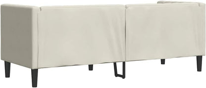 vidaXL Chesterfield Style 3 Seater Sofa with Bolsters Velvet Cream Color 3 Seater Sofa 3 Seater Sofa 3 Seater Sofa 3 Seater Sofa 3 Seater Sofa - QUORE