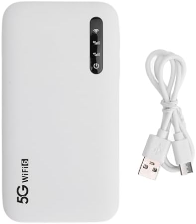 5G WiFi 6e hotspot router met simkaartsleuf, 6 apparaten high-speed poort, 6100mAh draagbare wifi hotspot voor telefoon, tablet, intieme reizen