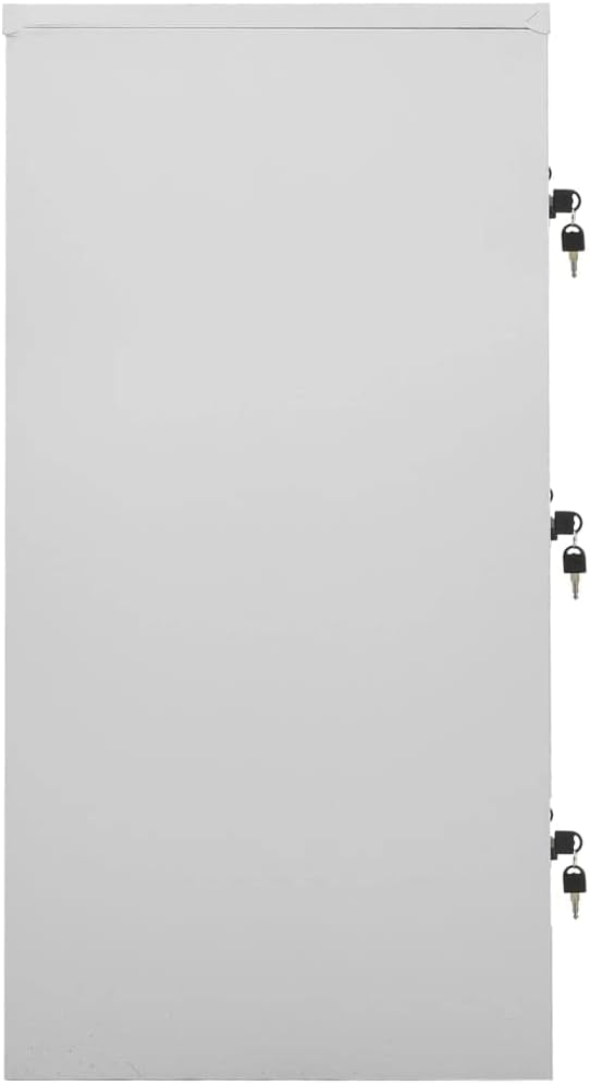vidaXL Locker cabinet 90x45x92.5cm steel light grey, locker cabinet, wardrobe, closet, locker cabinets, wardrobes, wardrobes, office cabinet, office cabinets - QUORE