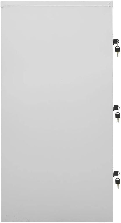 vidaXL Locker cabinet 90x45x92.5cm steel light grey, locker cabinet, wardrobe, closet, locker cabinets, wardrobes, wardrobes, office cabinet, office cabinets - QUORE