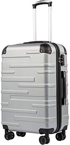 COOLIFE Reiskoffer hardshell koffer Medium koffer Bagage Lichtgewicht Reiskoffer Handbagage Koffer incl. TSA-slot trolley bagage rolkoffer 4 wielen ABS harde schaal (Zilver, 67cm-60L)