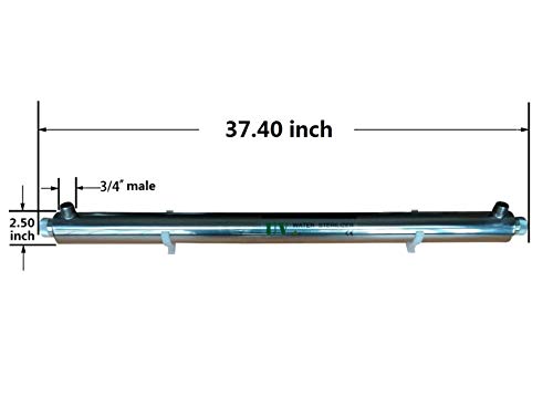 UV55W-2L 12GPM Waterzuiveraar voor de zuivering van het hele huis, 3/4 "mannelijke ingang/uitgang (voeg 1 extra filter toe)