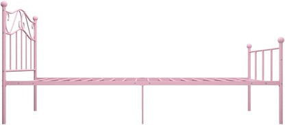 vidaXL Bedframe metaal roze 90x200 cm