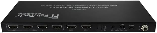 FeinTech VMS04201 HDMI Matrix Switch 4x2 met Audio Extractor Scaler Ultra HD 4K 60Hz HDR