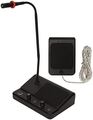 Window Speaker Intercom System, Dual Way Microfoon en Luidspreker, Bank Window Intercom Counter Glazen Raammicrofoon, voor Ticketkantoren, Ziekenhuizen, Ambassade Visa-kantoren, Stationsraam(EU)