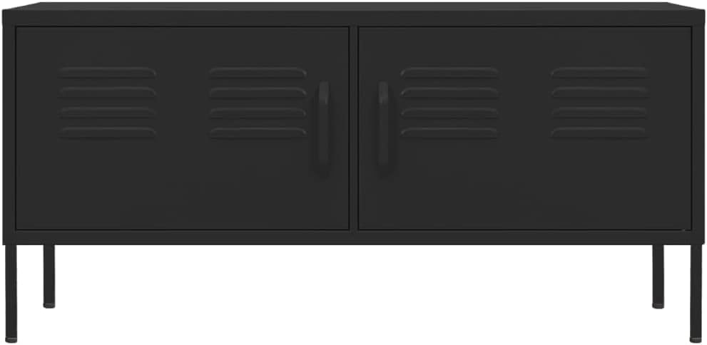 vidaXL TV cabinet 105x35x50cm steel black,tv furniture set,tv cabinet,tv furniture,tv furniture sets,tv furniture,tv furniture,tv furniture,tv furniture