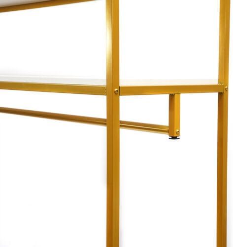 Metal Clothes Rail Wardrobe Ear Storage Display Stand Clothes Rods Freestanding Dressing Cabin Clothes Rack - QUORE