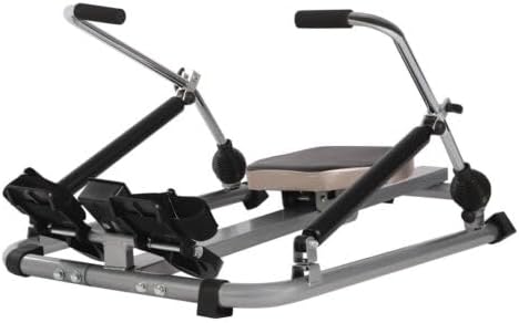 Home Rowing Machine, Hydraulic Fitness Rowing Machine, Resistance 15-55 kg, Adjustable Load Capacity 120 kg, Training Device with LCD Display for Full Body Training - QUORE
