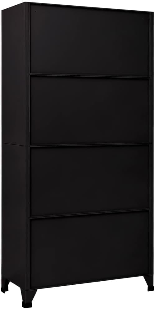 vidaXL Locker cabinet 90x45x180cm steel black, storage cabinet, locker, locker, locker, cabinet, safe, storage cabinet, steel locker, office cabinet, storage cabinets, cupboards - QUORE