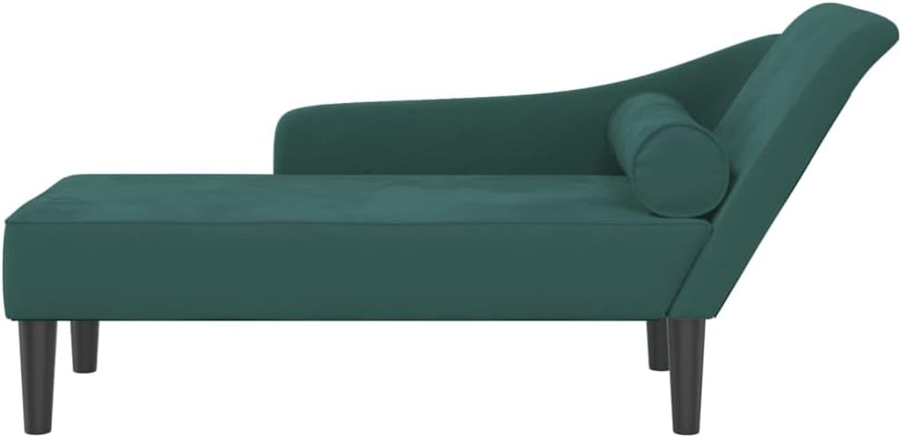 Chaise Longue – Lounge Sofa – Loungebank – Slaapkamerbank – Fluwelen Loungestoel – Donkergroen – Zacht Fluweel – Stevig Houten Frame