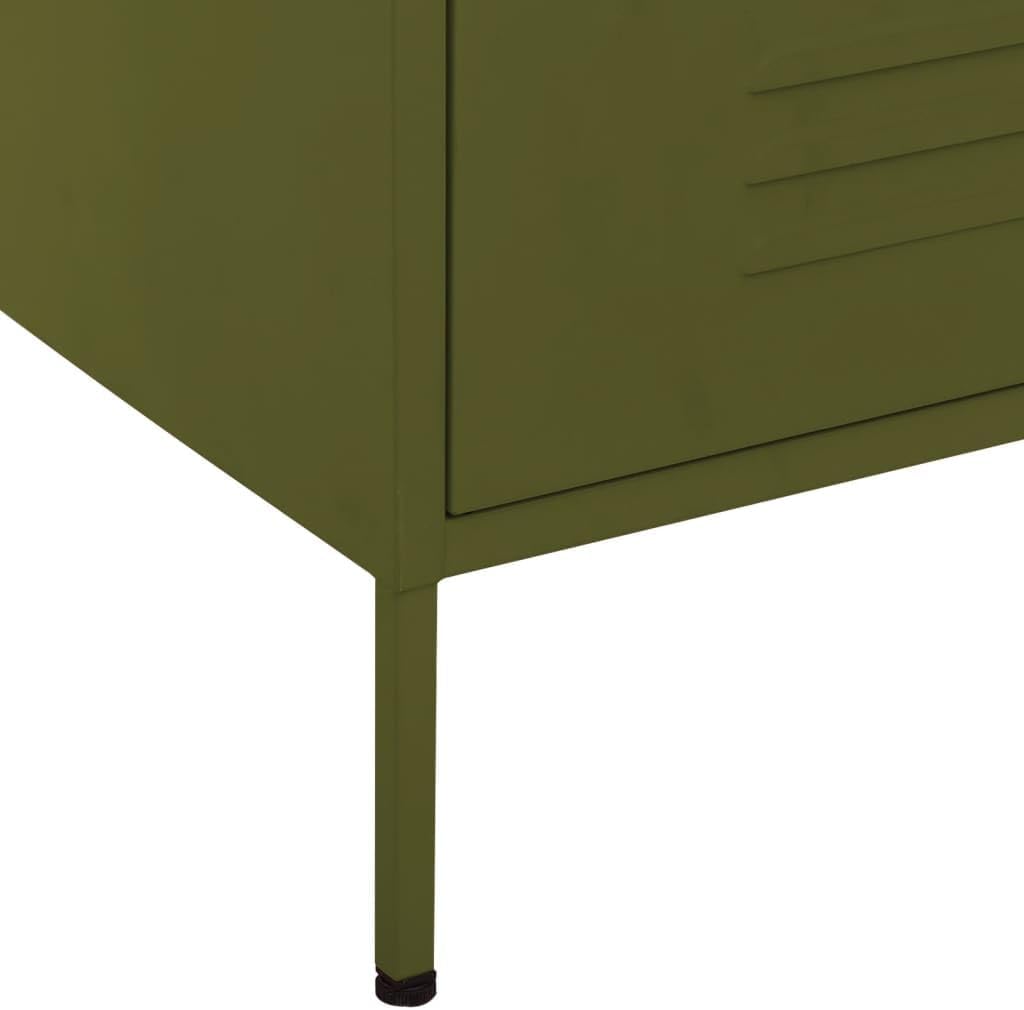 vidaXL Chest of drawers 80x35x101.6 cm steel olive green, chest of drawers, drawer cabinet, side cupboards, drawer cabinets, side cabinets, cupboards, cupboards, cupboards, cupboards
