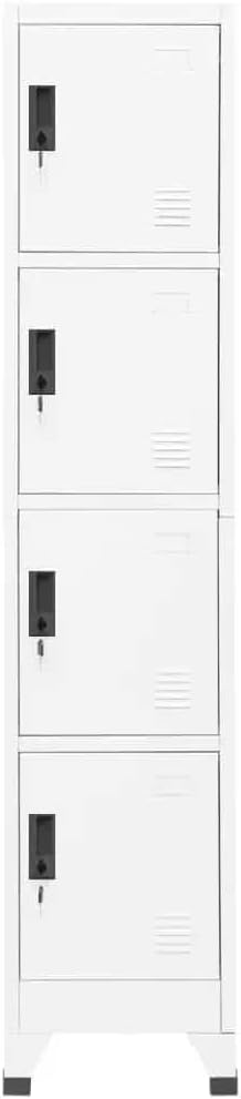 vidaXL Locker cabinet 38x45x180cm steel white, storage cabinet, storage cabinet, garage storage cabinet, locker, locker, locker wardrobe, locker cupboard black - QUORE
