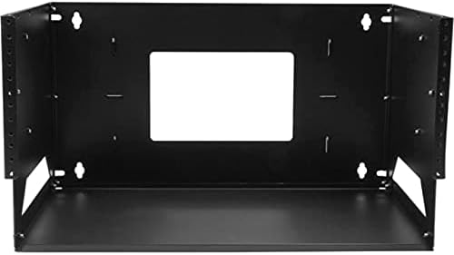 StarTech.com 2 Post 4U Open Frame Wandmonteerbare Server rack met Ingebouwd Schap, Verstelbare Diepte, Compacte Netwerk Rack voor Data/AV/Electronica/Computer Apparatuur, TAA Compliant (WALLSHELF4U)